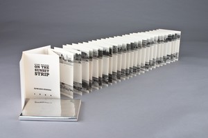 Ed Ruscha, Every Building on the Sunset Strip, 1966. Artist’s book, offset printed, each page: 7 × 5 ½ inches (17.8 × 14 cm), overall: 7 ⅛ × 5 ⅝ × ½ inches (18.1 × 14.3 × 1.1 cm) © Ed Ruscha