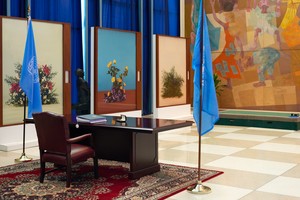 Installation view, Taryn Simon: Paperwork and the Will of Capital. United Nations, 2016 Treaty Event, New York, 2016 Artwork © Taryn Simon. Photo: courtesy the artist and Gagosian