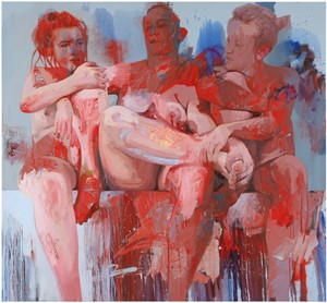 Jenny Saville, Red Fates, 2018. Oil on canvas, 94 ½ × 102 ⅜ inches (240 × 260 cm) © Jenny Saville. Photo: Mike Bruce