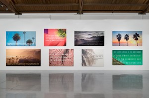 Installation view, Alex Israel | Bret Easton Ellis, Gagosian, Beverly Hills, 2016. Artwork © Alex Israel and Bret Easton Ellis. Photo: Jeff McLane