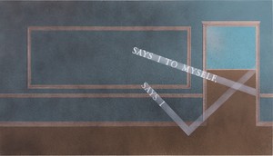 Ed Ruscha, Says I No.2, 2025. Acrylic on canvas, 40 × 70 inches (101.6 x 177.8 cm) © Ed Ruscha. Photo: Jeff McLane