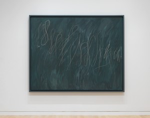 Cy Twombly, Untitled (New York City), 1968. Oil-based house paint and wax crayon on canvas, 68 × 85 inches (172.7 × 215.9 cm) © Cy Twombly Foundation