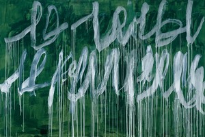 Cy Twombly, Note III, 2005–07. Acrylic on wood panel, 96 × 144 inches (243.8 × 365.8 cm) © Cy Twombly Foundation