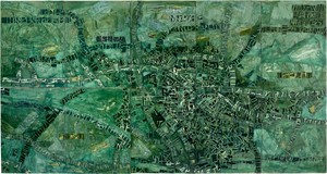 Rick Lowe, Black Wall Street Journey #2, 2020. Acrylic and paper collage on canvas, 96 × 180 inches (243.8 × 457.2 cm) © Rick Lowe Studio