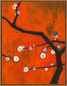 Harold Ancart, Branches et cercles, 2024. Oil stick and pencil on canvas, in artist’s frame, 70 × 55 × 2 inches (177.8 × 139.7 × 5.1 cm) © Harold Ancart. Photo: JSP Art Photography