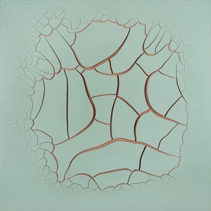 Adriana Varejão, Green Song – LA, 2017. Oil and plaster on canvas, 70 ⅞ × 70 ⅞ inches (180 × 180 cm) © Adriana Varejão. Photo: Jaime Acioli