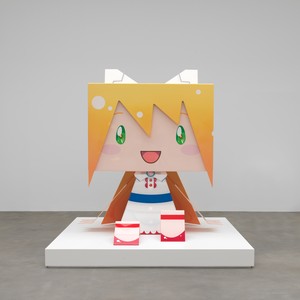 Takashi Murakami, Big Box PKo2 (Sculpture based on papercraft illustration by Sanpati, design by NC Empire, full scale sculpture by Lucky-Wide Co., Ltd.), 2011. Carbon fiber and acrylic, height: 84 ⅝ inches (215 cm) © Takashi Murakami/Kaikai Kiki Co., Ltd. All rights reserved