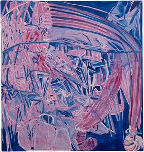 Jadé Fadojutimi, Clumsy, 2017. Oil on canvas, 70 ⅞ × 67 inches (180 × 170 cm) © Jadé Fadojutimi. Photo: Ben Westoby