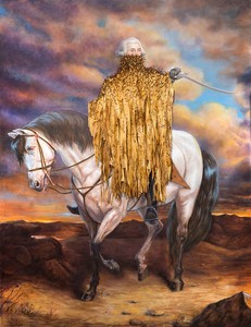 Titus Kaphar, Shadows of Liberty, 2016. Oil on canvas with rusty nails, 108 × 84 inches (274.3 × 213.4 cm), Yale University Art Gallery, New Haven, Connecticut © Titus Kaphar