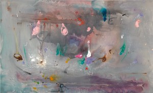 Helen Frankenthaler, Grey Fireworks, 1982. Acrylic on canvas, 72 × 118 ½ inches (182.9 × 301 cm) © 2018 Helen Frankenthaler Foundation, Inc./Artists Rights Society (ARS), New York
