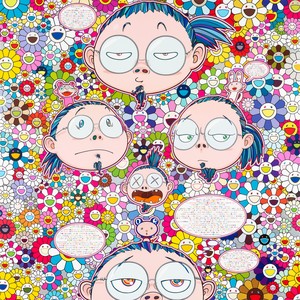 Takashi Murakami, Self-Portrait of the Manifold Worries of a Manifoldly Distressed Artist, 2012. Acrylic on canvas mounted on board, 59 × 59 inches (150 × 150 cm) © Takashi Murakami/Kaikai Kiki Co., Ltd. All rights reserved
