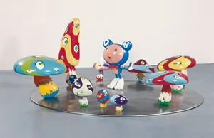 Takashi Murakami, DOB in the Strange Forest, 1999. FRP, resin, fiberglass, acrylic, and iron, 60 × 144 inches (152.4 × 365.8 cm) © Takashi Murakami/Kaikai Kiki Co., Ltd. All rights reserved