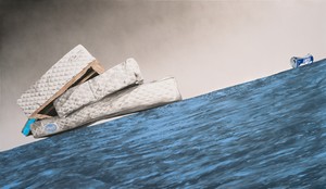 Ed Ruscha, Psycho Spaghetti Western #2, 2010. Acrylic on canvas, 42 × 72 inches (106.7 × 182.9 cm) © Ed Ruscha