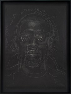 Titus Kaphar, The Jerome Project (Asphalt and Chalk) V, 2014. Graphite on asphalt paper, 49 × 35 ½ inches (124.5 × 90.2 cm), Museum of Modern Art, New York © Titus Kaphar. Photo: Jeremy Lawson