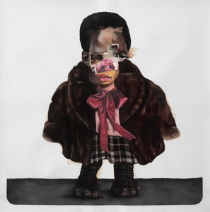 Nathaniel Mary Quinn, Elephant Feet, 2016. Charcoal, gouache, soft pastel, and oil pastel on Coventry vellum paper, 44 × 44 ⅝ inches (112 × 113 cm) © Nathaniel Mary Quinn