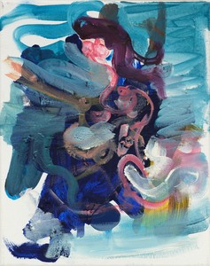 Albert Oehlen, Untitled, 2024. Oil on canvas, 11 ⅞ × 9 ½ inches (30 × 24 cm) © Albert Oehlen. Photo: Simon Vogel