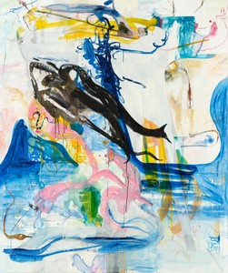 Albert Oehlen, Untitled, 2024. Oil on canvas, 74 ⅞ × 63 inches (190 × 160 cm) © Albert Oehlen. Photo: Simon Vogel