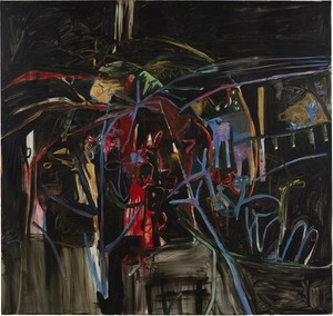 Jadé Fadojutimi, When Teddy Left, 2017. Oil on canvas, 70 ⅞ × 74 ⅞ inches (180 × 190 cm) © Jadé Fadojutimi. Photo: courtesy the artist