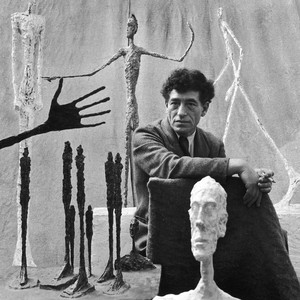 A portrait photograph of Alberto Giacometti