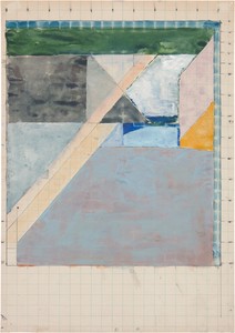 Richard Diebenkorn, Untitled, 1969. Gouache, graphite, and ink on graph paper, 15 ½ × 11 inches (39.4 × 27.9 cm) © 2025 Richard Diebenkorn Foundation/Artists Rights Society (ARS), New York