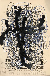 Rick Lowe, Untitled, 2018. Ink and acrylic on printed paper, 35 ½ × 23 ¾ inches (90.2 × 60.3 cm) © Rick Lowe Studio